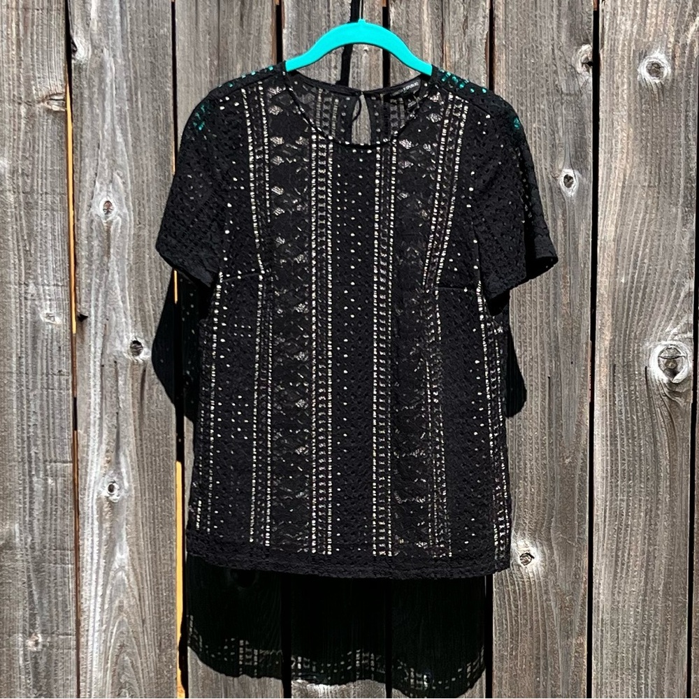 Banana Republic black lace top size small